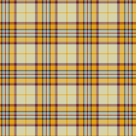 Image of The Young Woman's Movement tartan, which has a yellow base and red and blue details