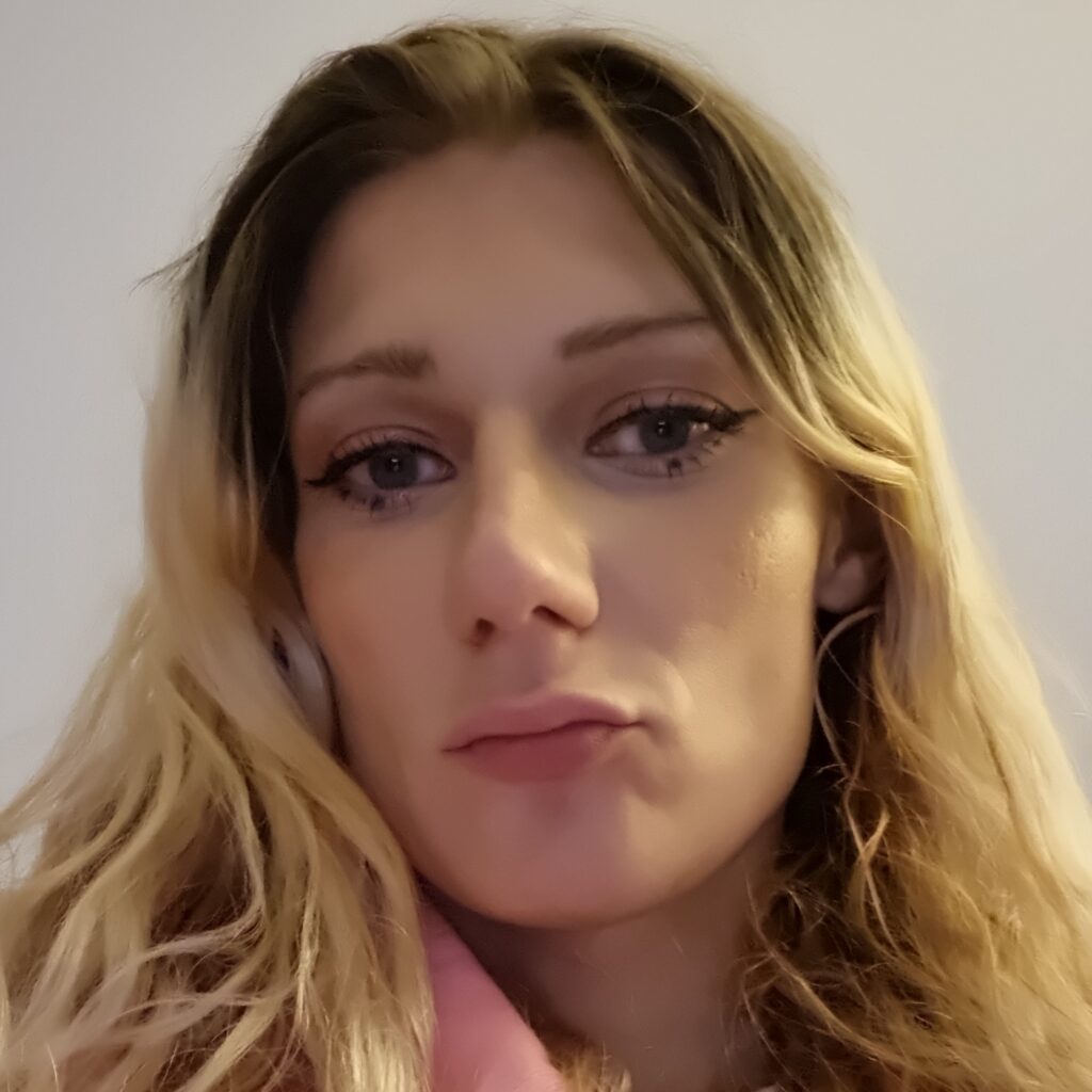 Jasmine pouting at the camera.