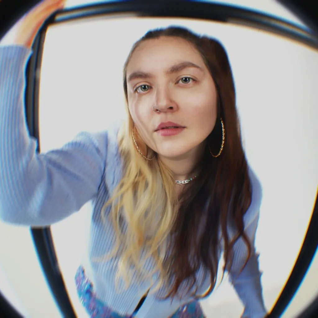 An artistic photo of Josephine using a fish eye lens.