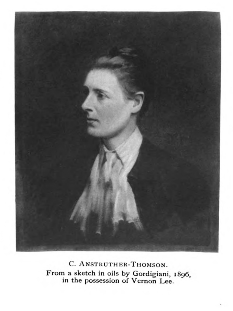 a black and white copy of an oil sketch of Anstruther-Thomson by Gordigiani (1896)