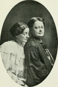 photograph of Nettie Gourley (left) and Maggie Benson (right