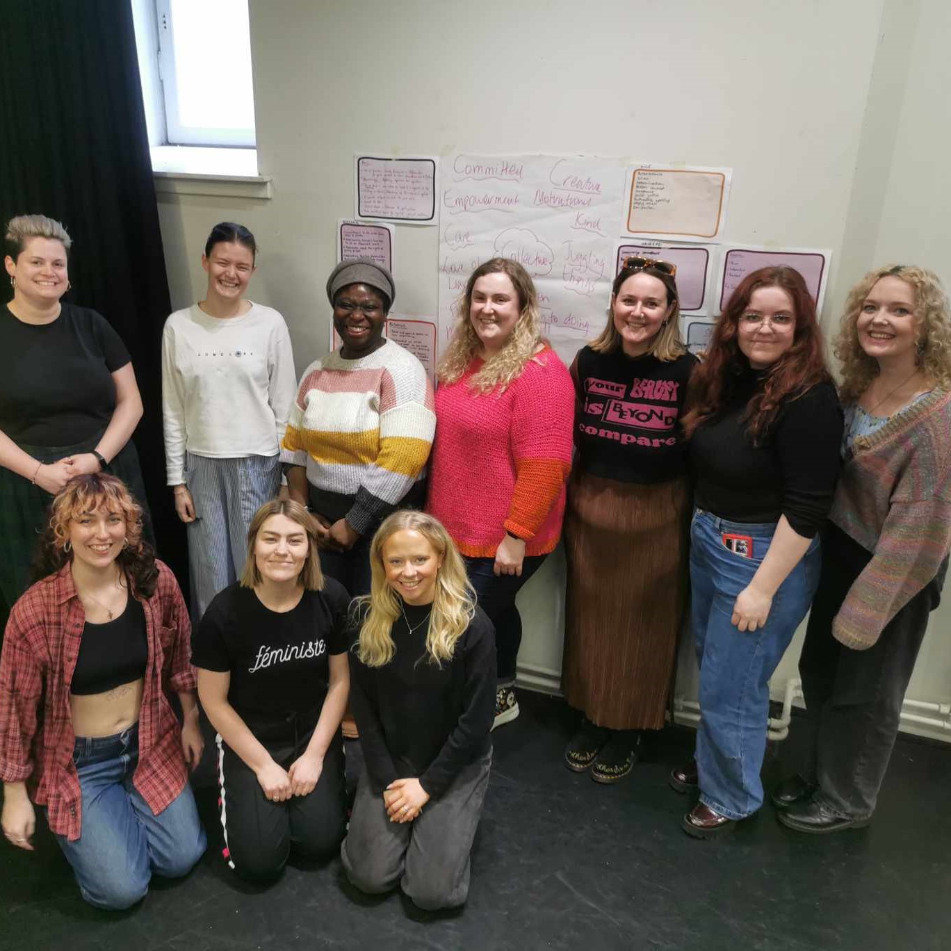 Young women smiling at the camera